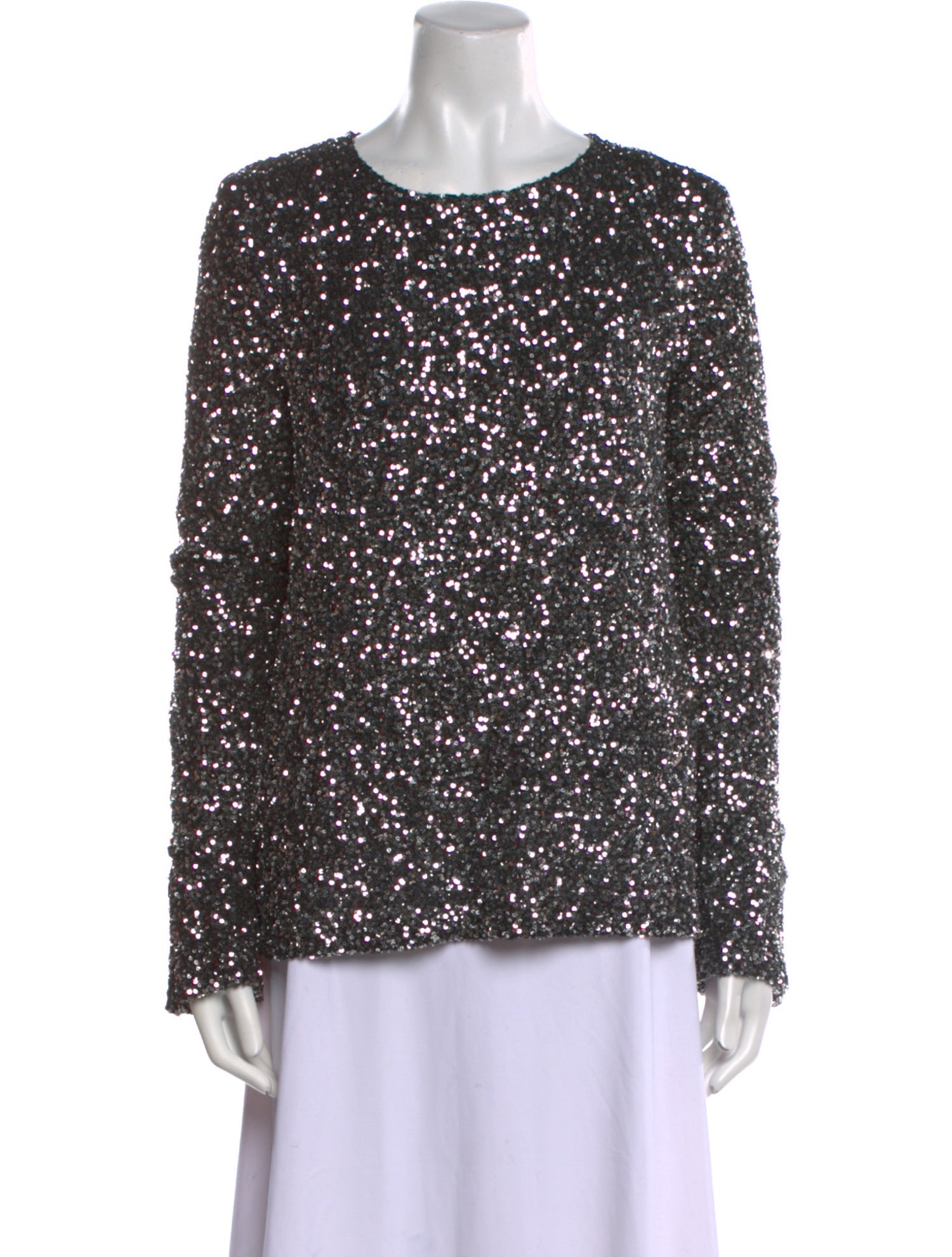 MIKUTA Printed Crew Neck Blouse