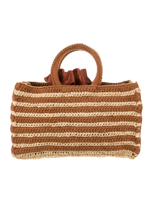 Mizele Woven Straw Shoulder Bag Brown