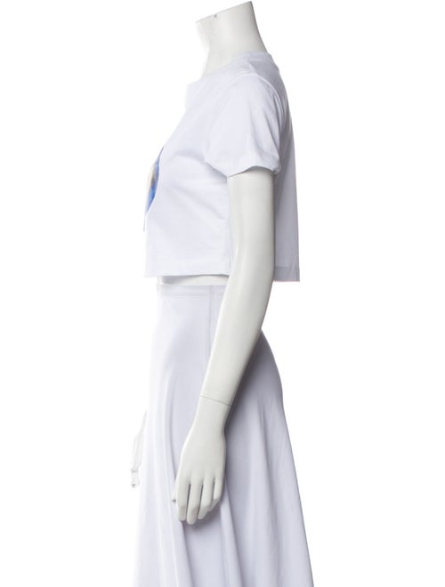 Moschino Jeans Graphic Print Crew Neck Crop Top