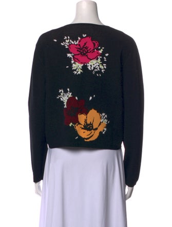 Moschino Jeans Floral Print V-Neck Sweatshirt