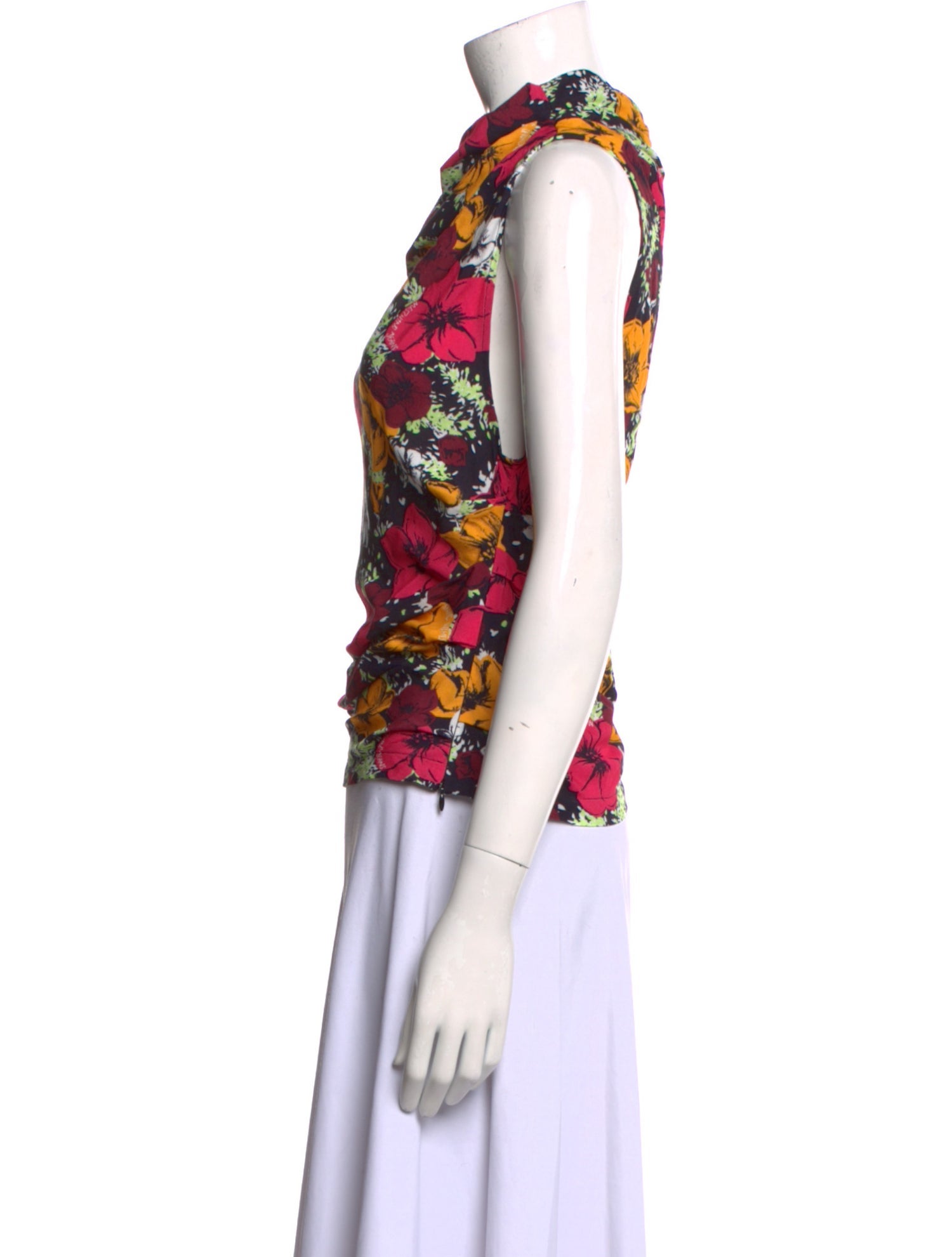 Moschino Jeans Floral Print Cowl Neck Top