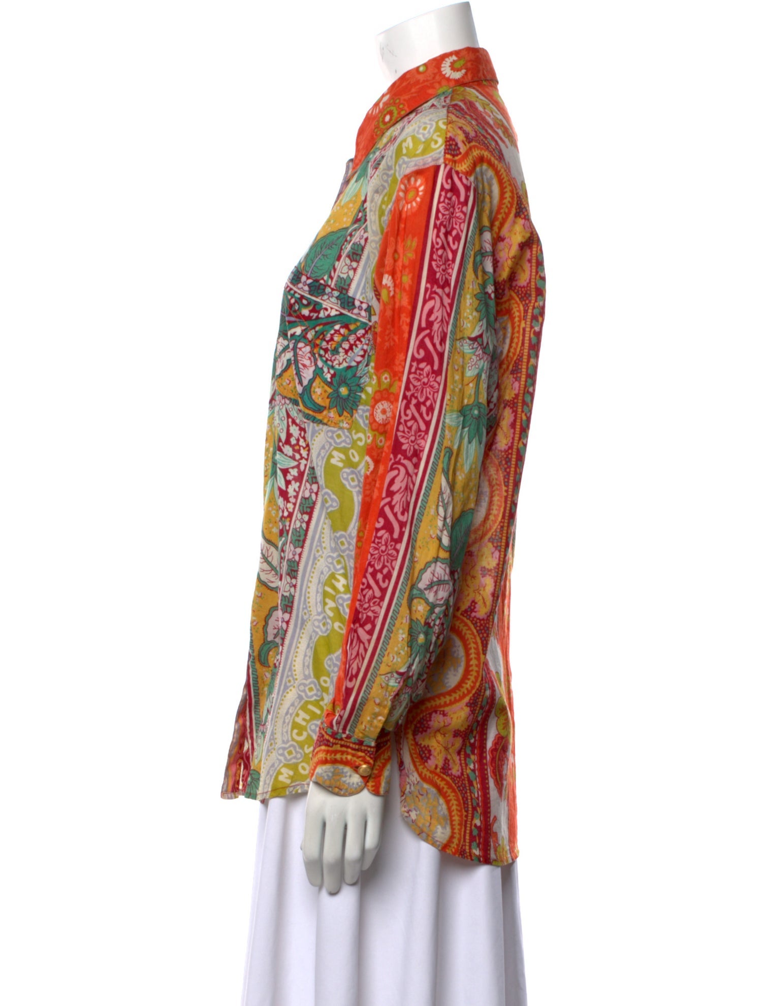 Moschino Jeans Floral Print Long Sleeve Button-Up Top