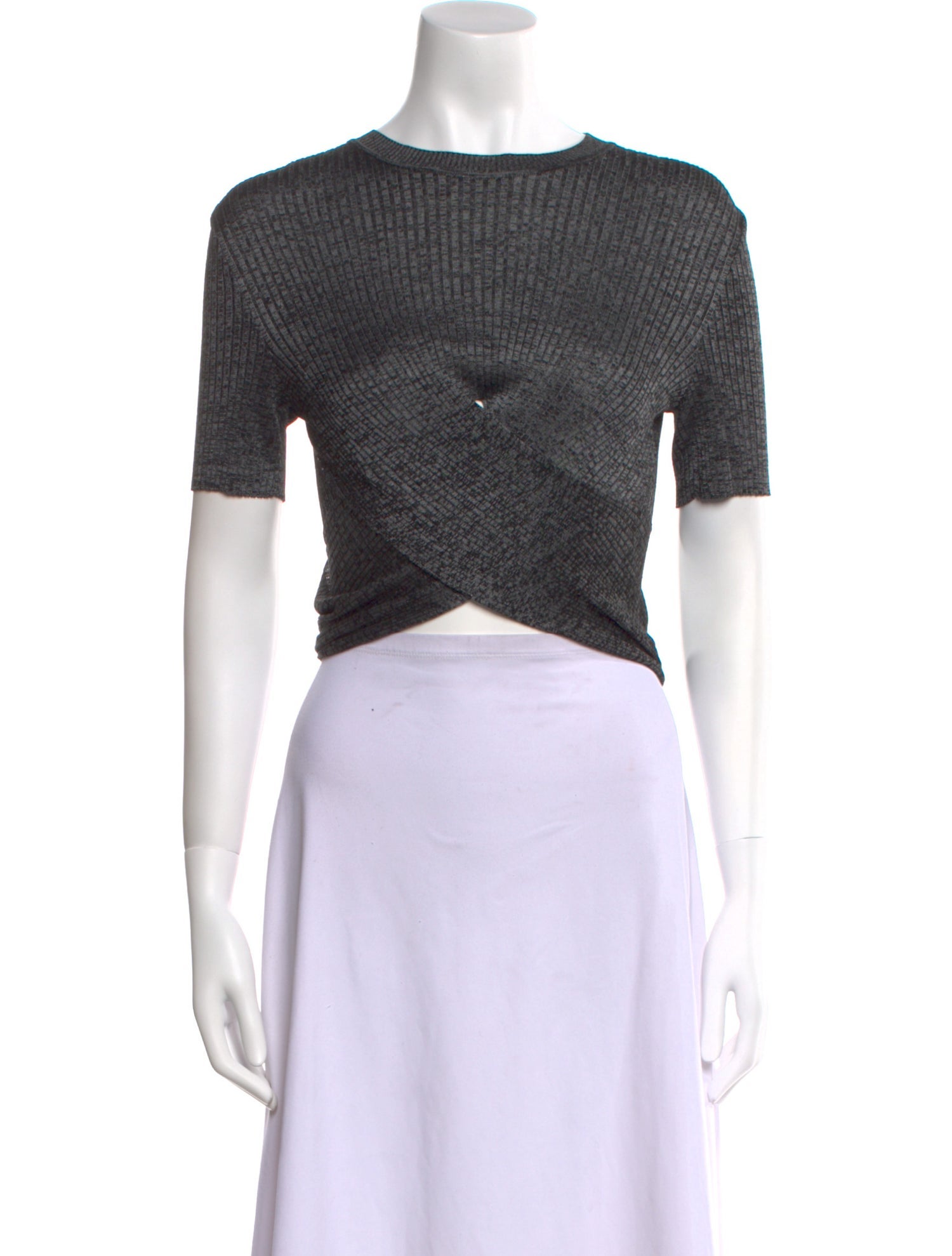 Moschino Jeans Crop Top Black & Grey Cutout Accent Short