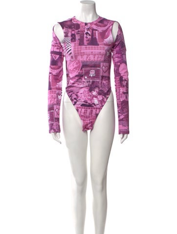 Moschino Jeans Tops Crew Neck Long Sleeve Bodysuit XXS