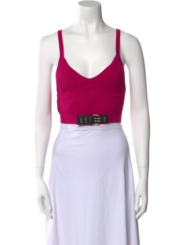 Moschino Jeans Tops Graphic Print Scoop Neck Crop Top S