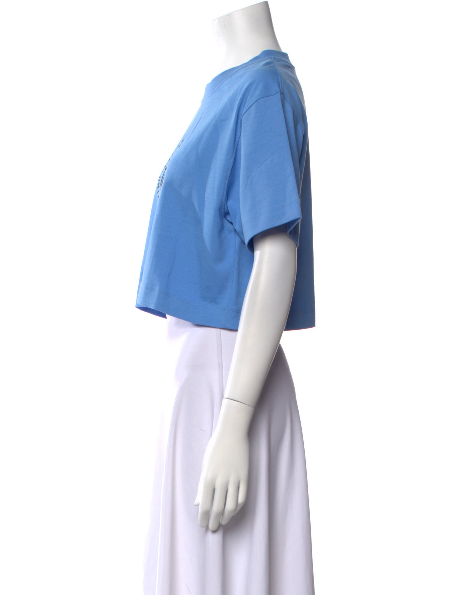 Moschino Jeans Graphic Print Crew Neck Crop Top w/ Tags