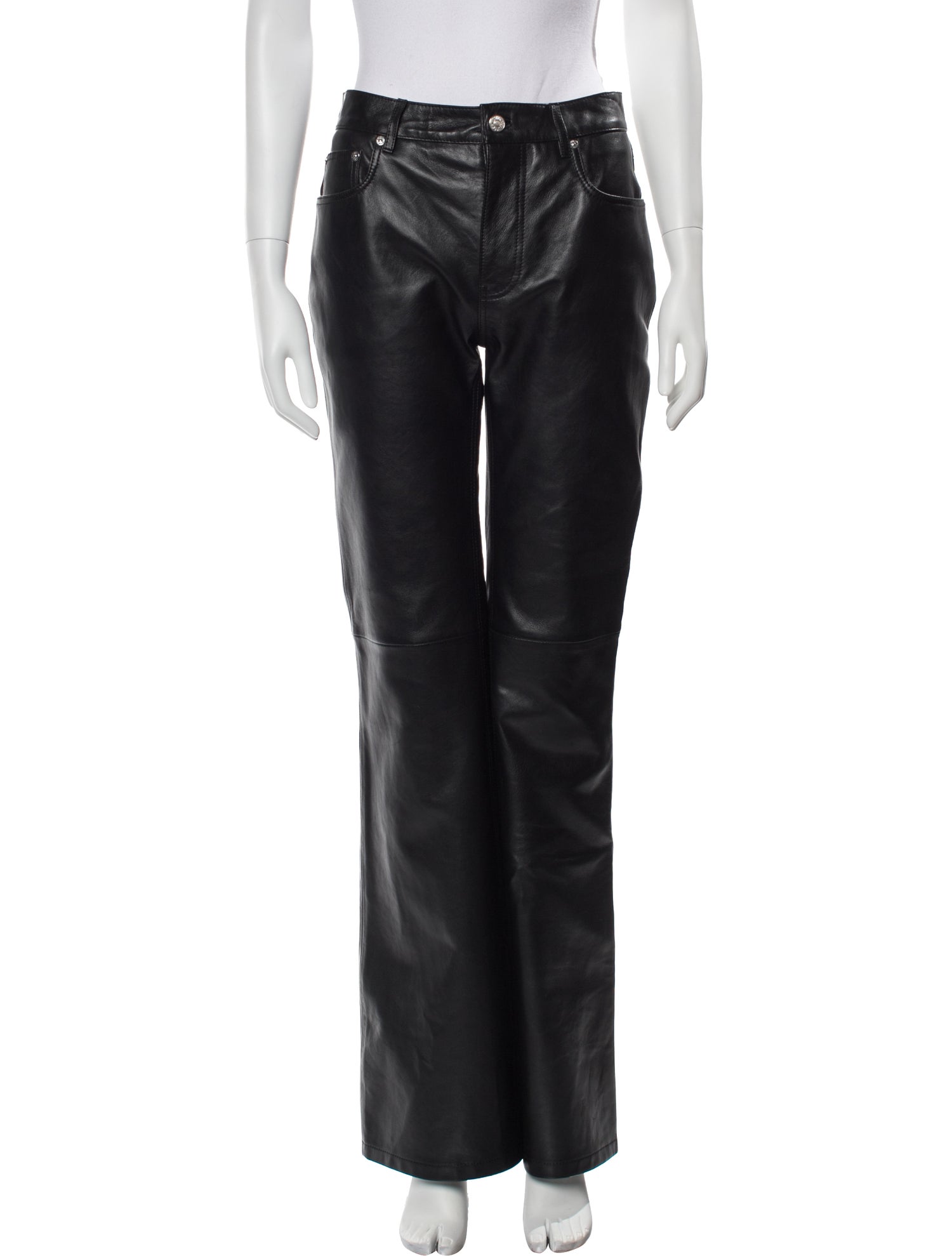 Moschino Jeans Leather Wide Leg Pants