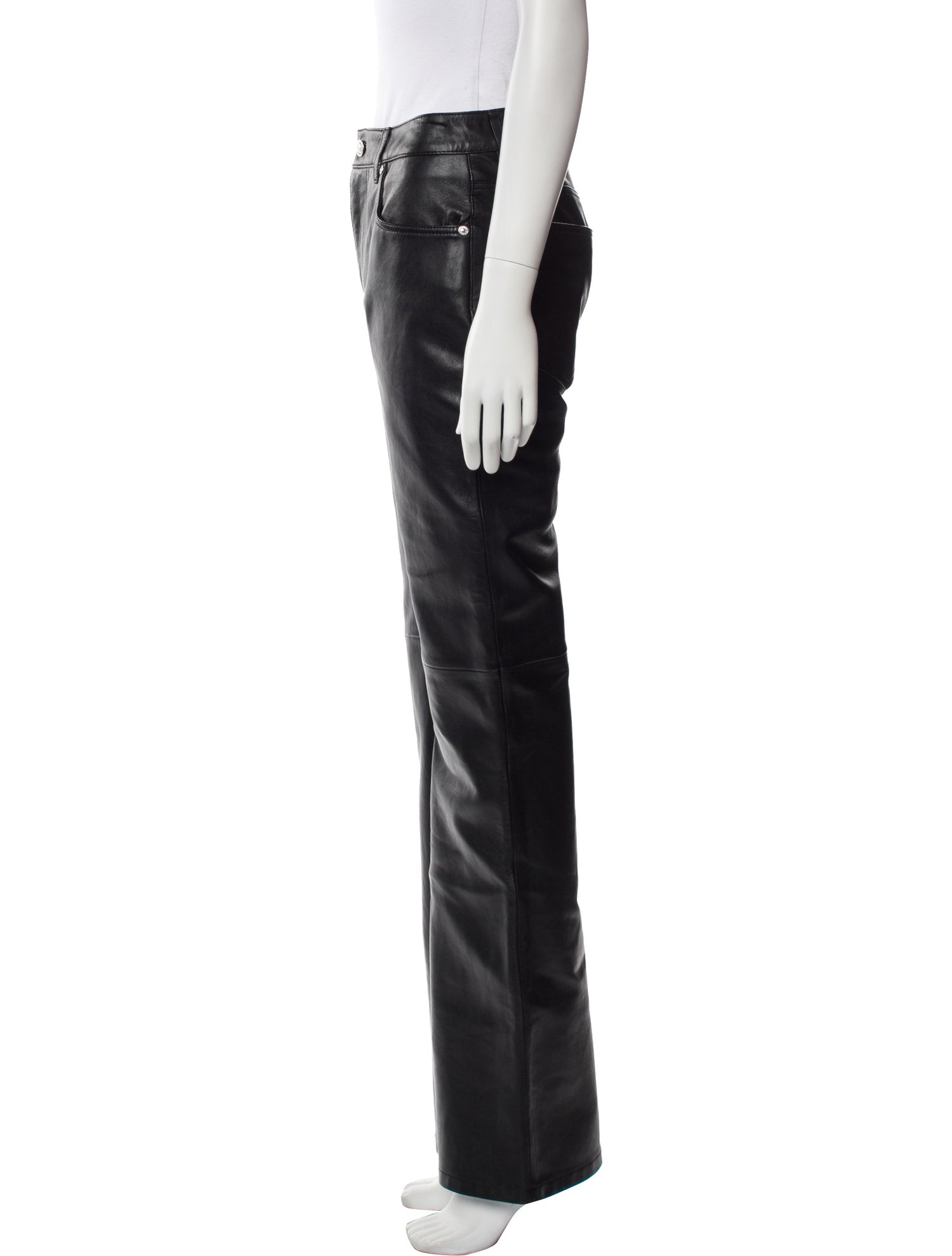 Moschino Jeans Leather Wide Leg Pants