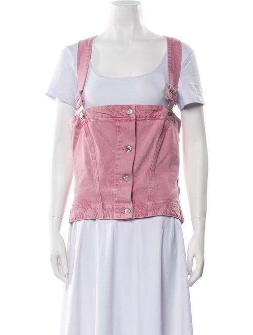 Moschino Jeans Square Neckline Short Sleeve Blouse