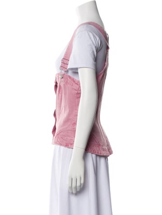 Moschino Jeans Square Neckline Short Sleeve Blouse