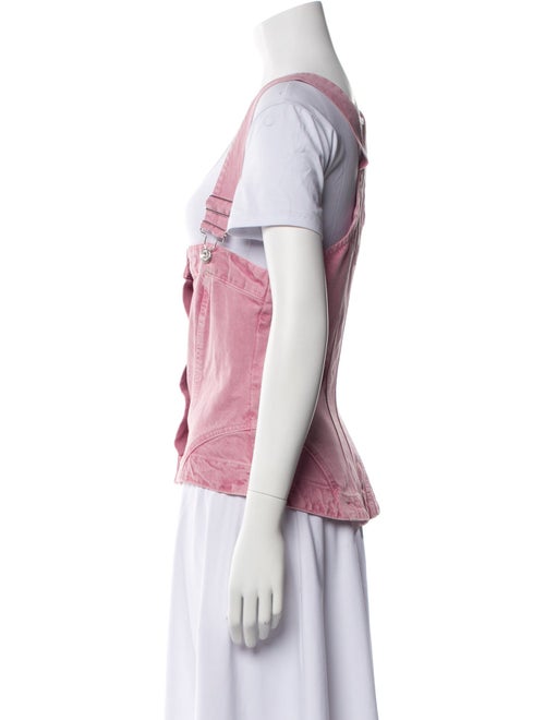 Moschino Jeans Square Neckline Short Sleeve Blouse