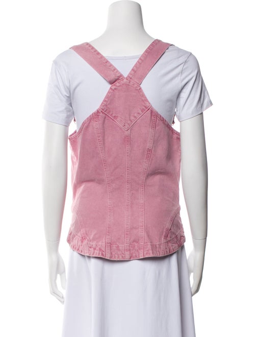 Moschino Jeans Square Neckline Short Sleeve Blouse