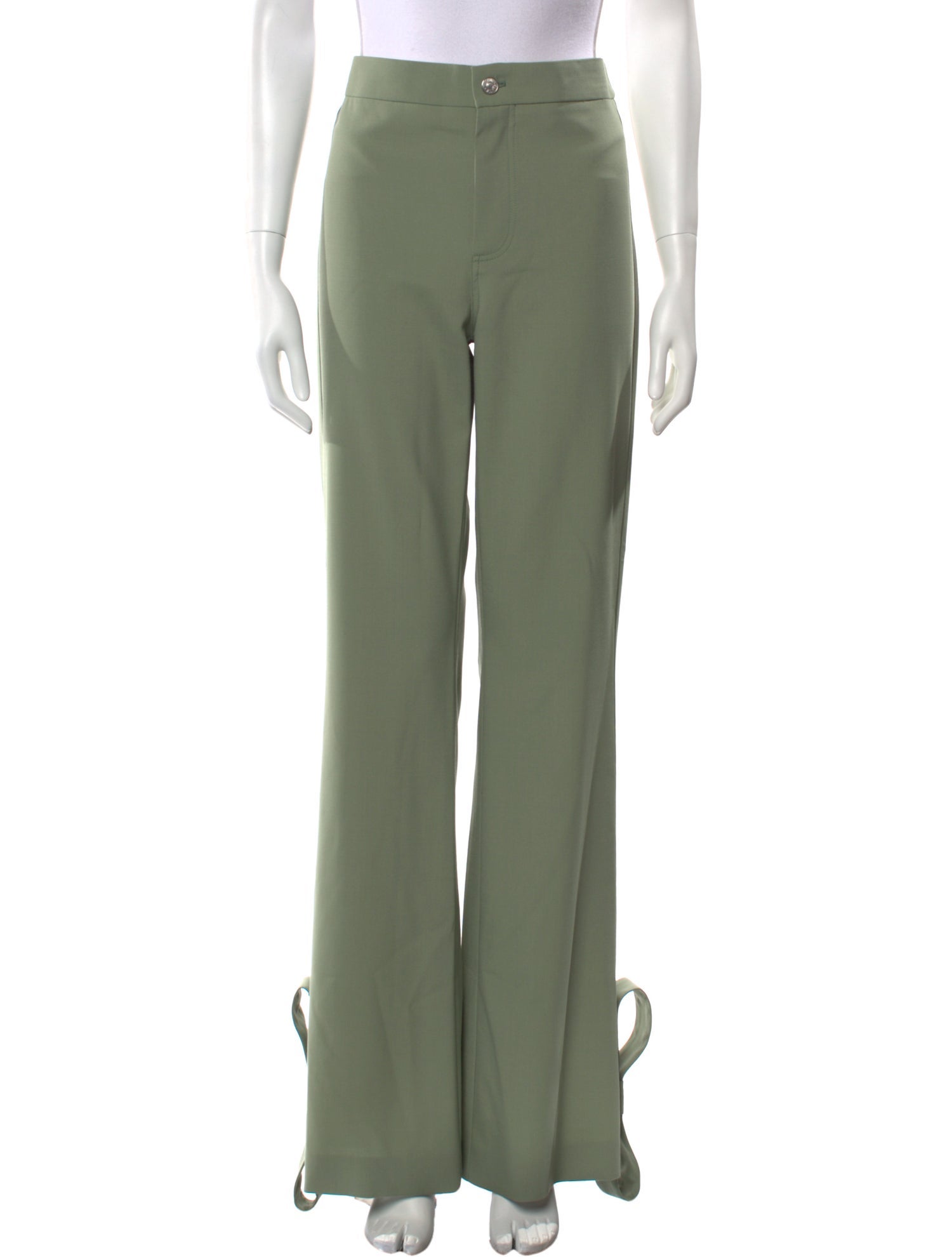 Moschino Jeans Wide Leg Pants Green Mid-Rise