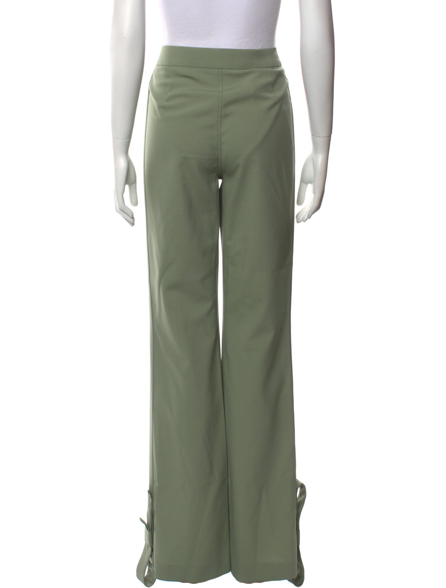 【送料&関税込】Moschino Wide Leg Trousers Moschino Jeans Wide Leg Pants Green Mid-Rise