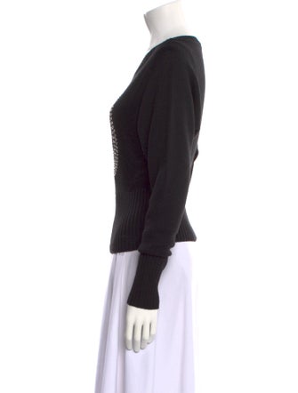 Moschino Jeans Graphic Print V-Neck Sweater