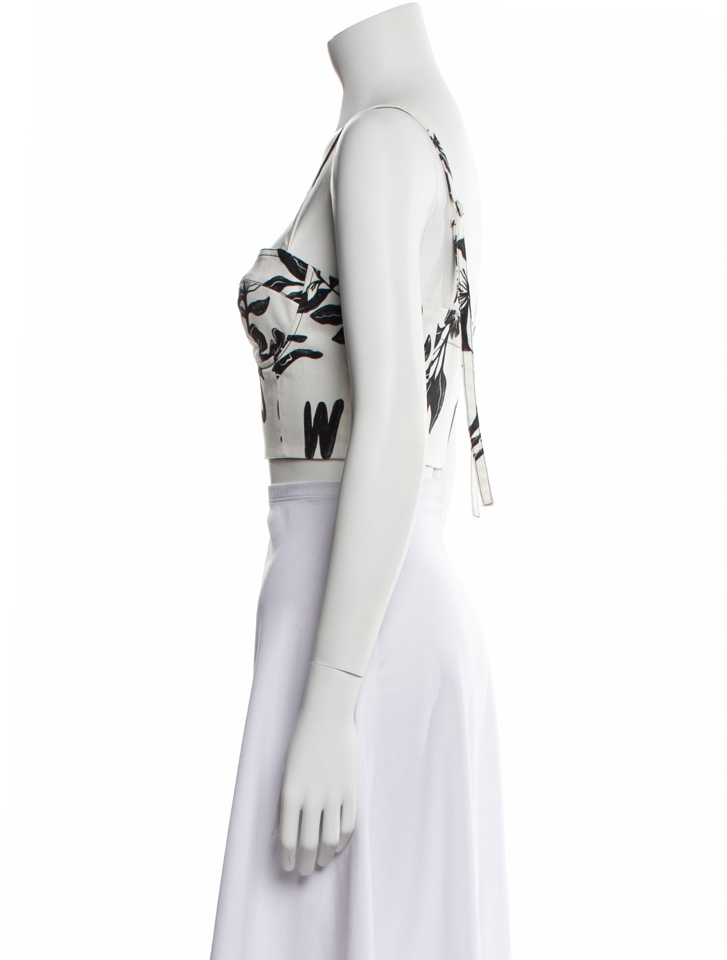 Moschino Jeans Printed Square Neckline Crop Top