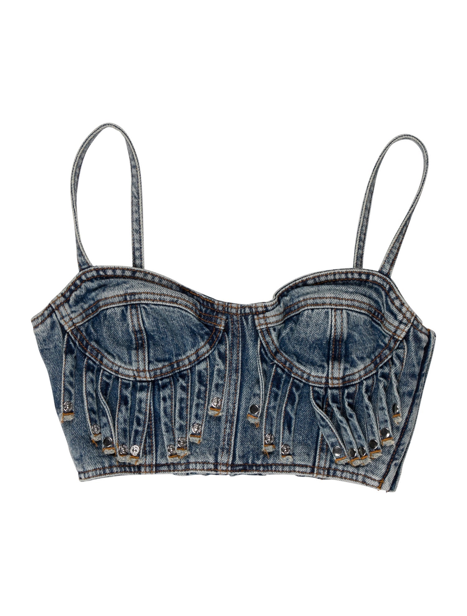 Moschino Jeans Square Neckline Sleeveless Crop Top