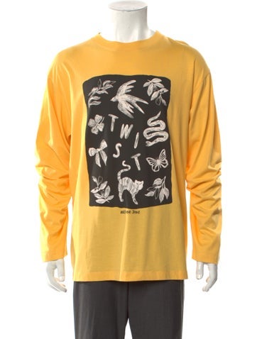 Moschino Jeans T-Shirts Graphic Print Crew Neck Henley S