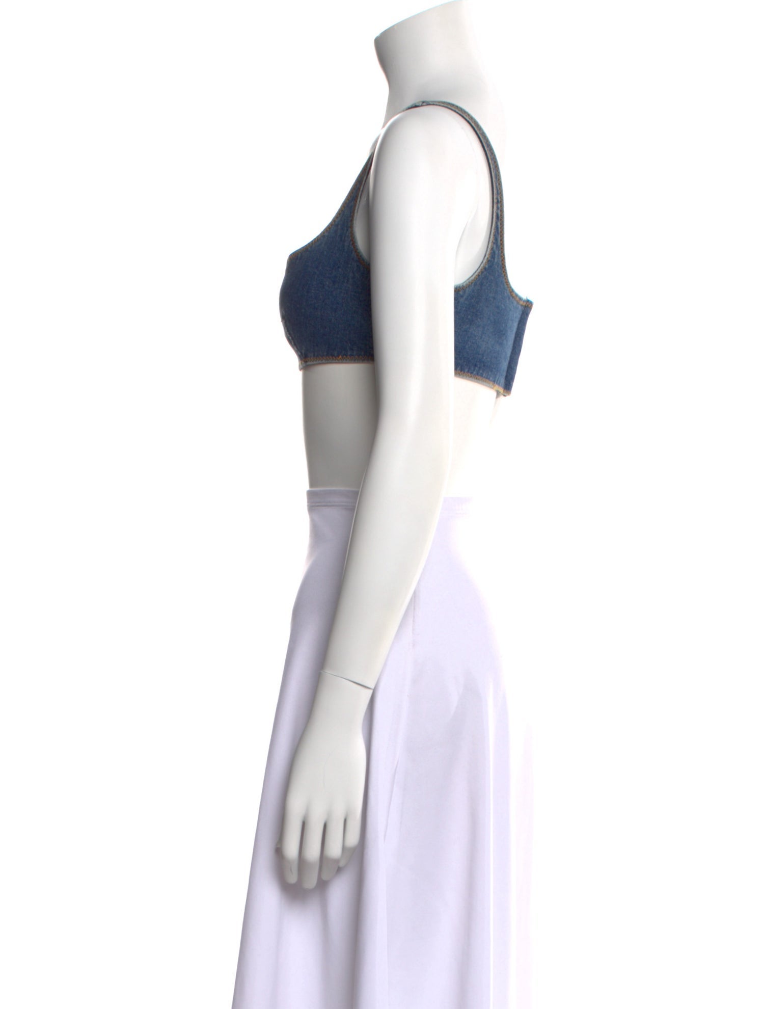 Moschino Jeans Square Neckline Sleeveless Crop Top