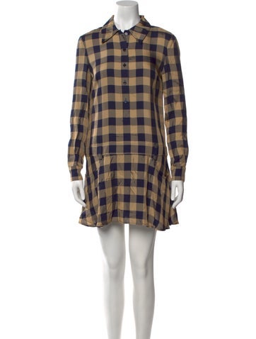 Moschino Jeans Dresses Plaid Print Mini Dress M