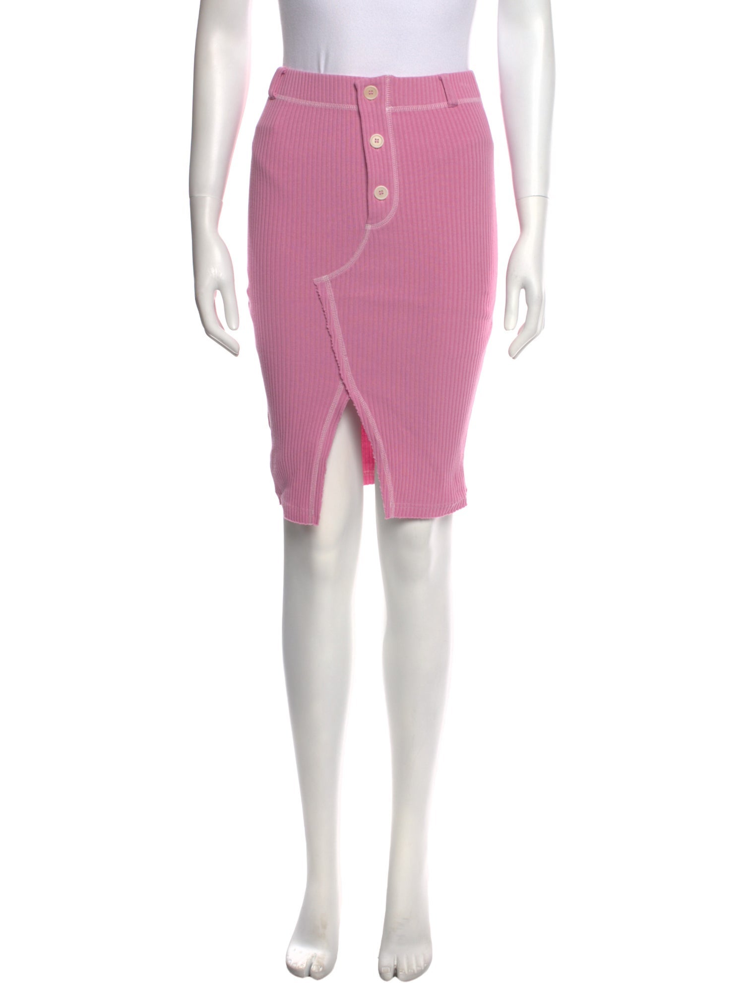 Moschino Jeans Raw-Edge Trim Knee-Length Skirt