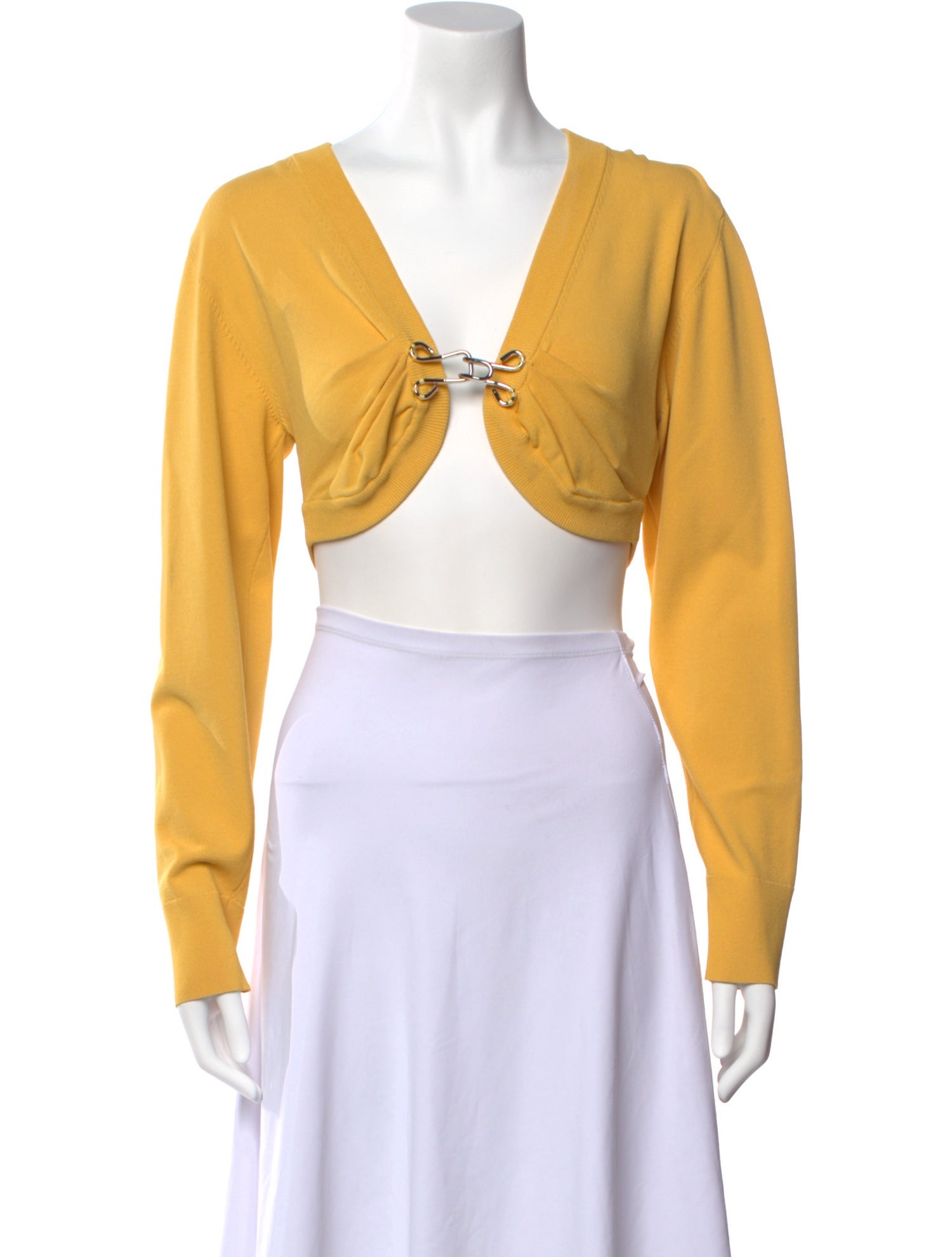 Moschino Jeans V-Neck Long Sleeve Crop Top