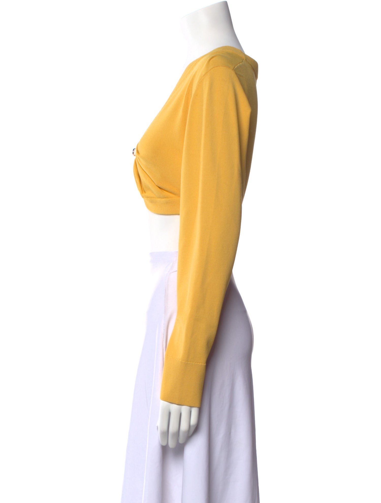 Moschino Jeans V-Neck Long Sleeve Crop Top