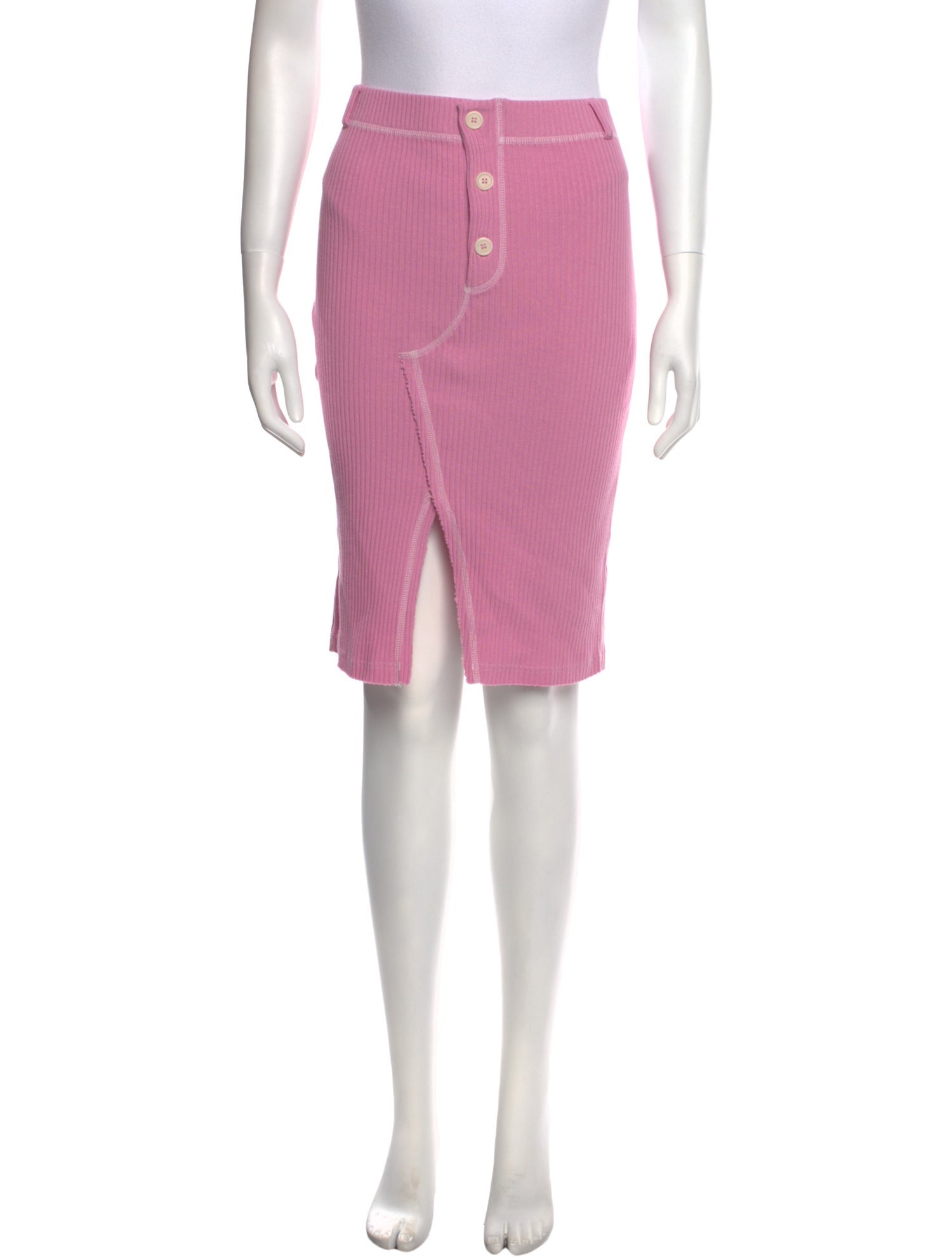 Moschino Jeans Raw-Edge Trim Knee-Length Skirt