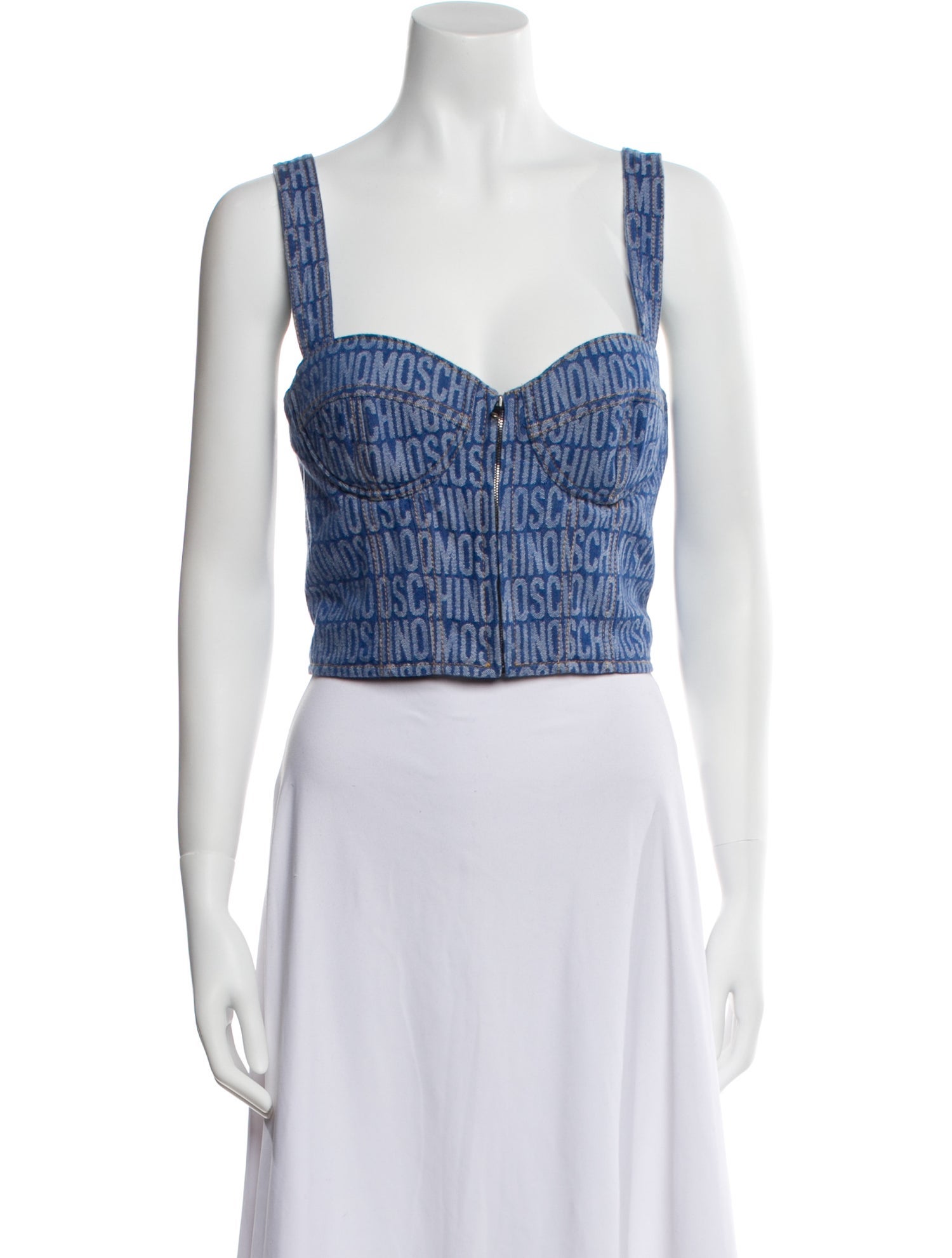 Moschino Couture Printed Square Neckline Crop Top w/ Tags