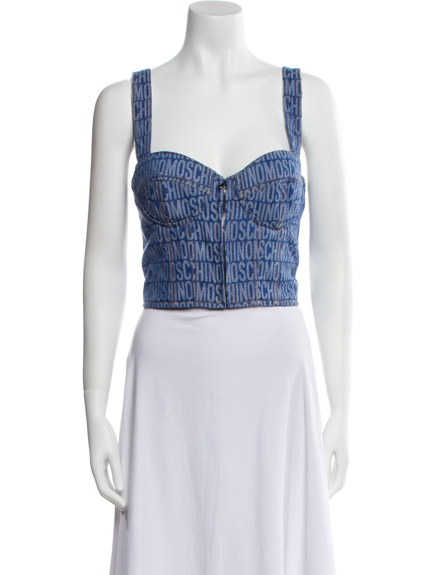 Moschino Couture Printed Square Neckline Crop Top w/ Tags