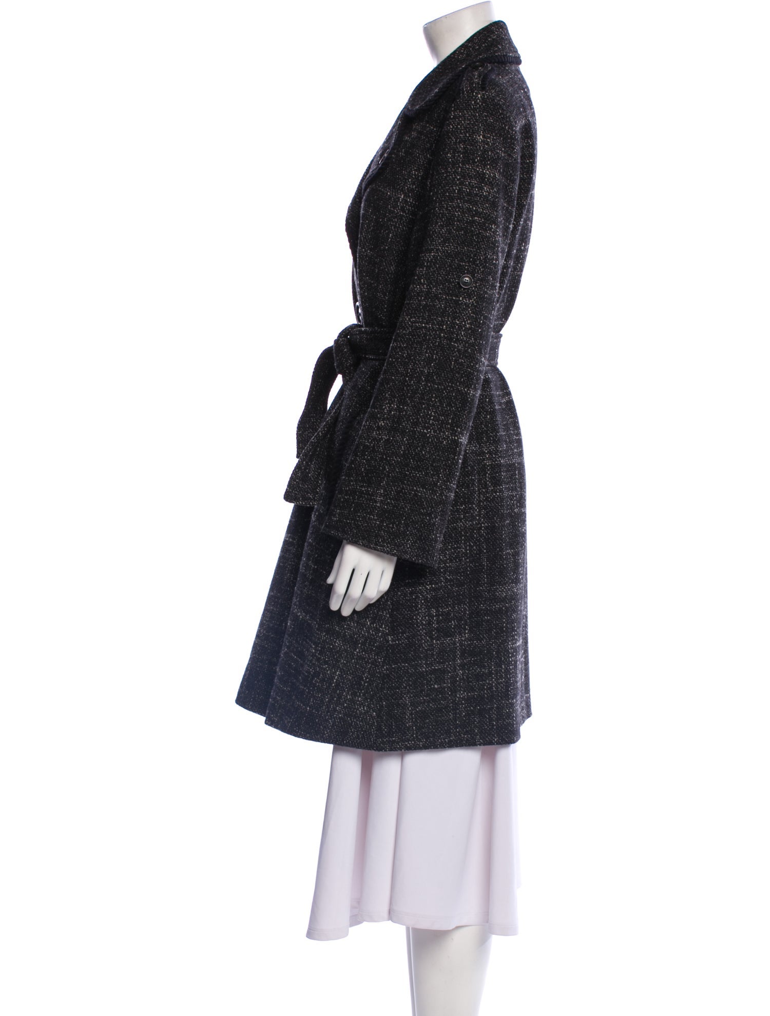 Moschino Jeans Wool Tweed Pattern Coat