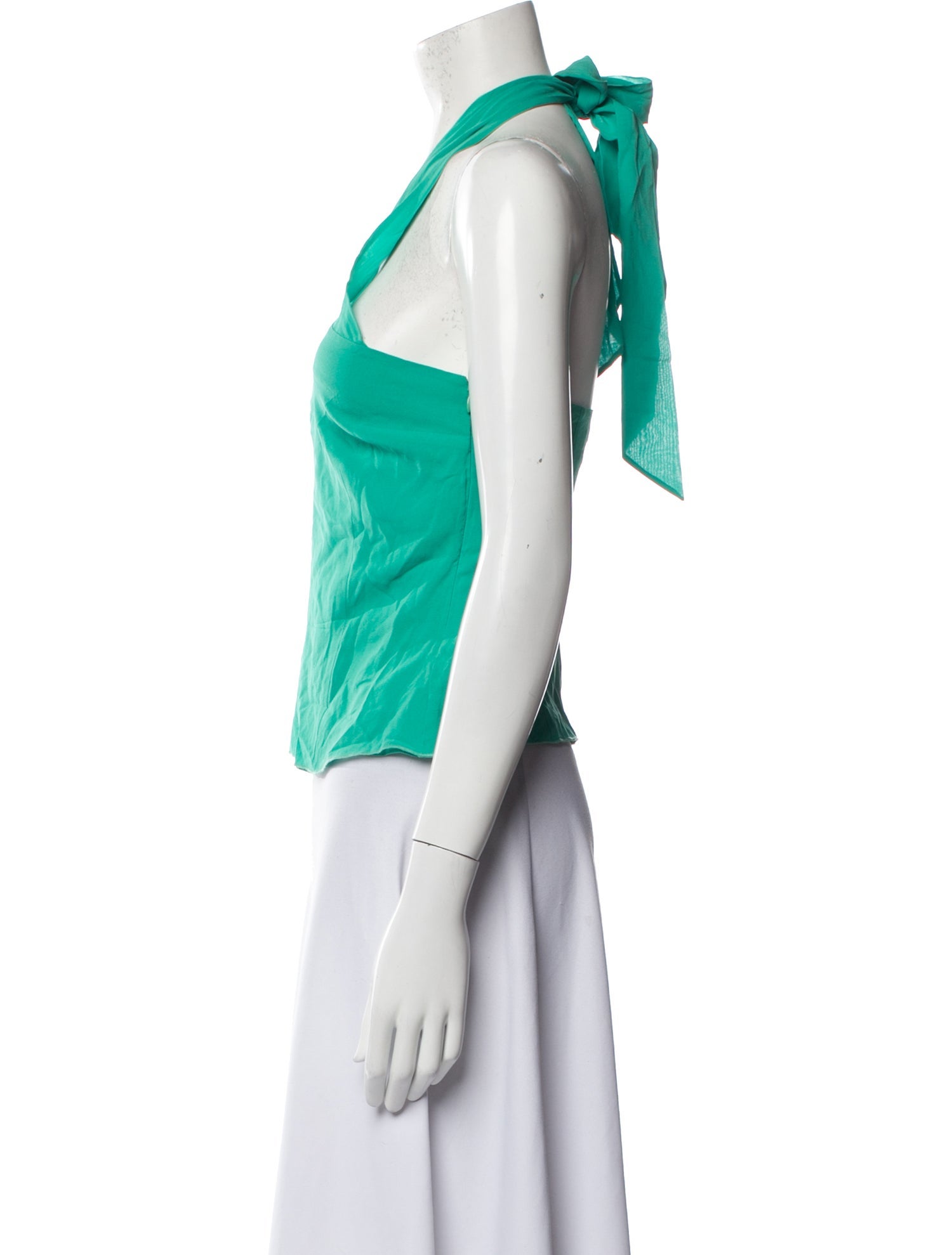 Moschino Jeans Silk V-Neck Crop Top