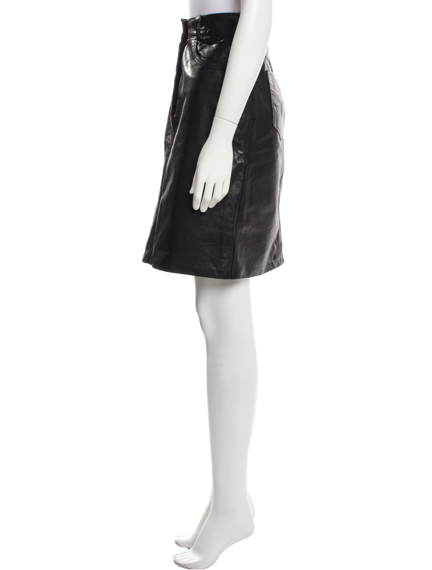 Moschino Jeans Leather Knee-Length Skirt