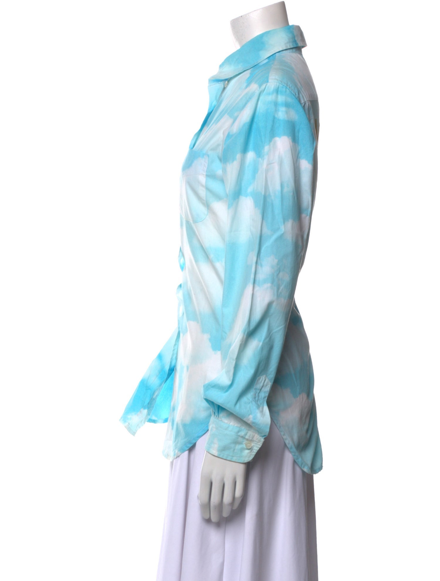 Moschino Jeans Printed Long Sleeve Button-Up Top