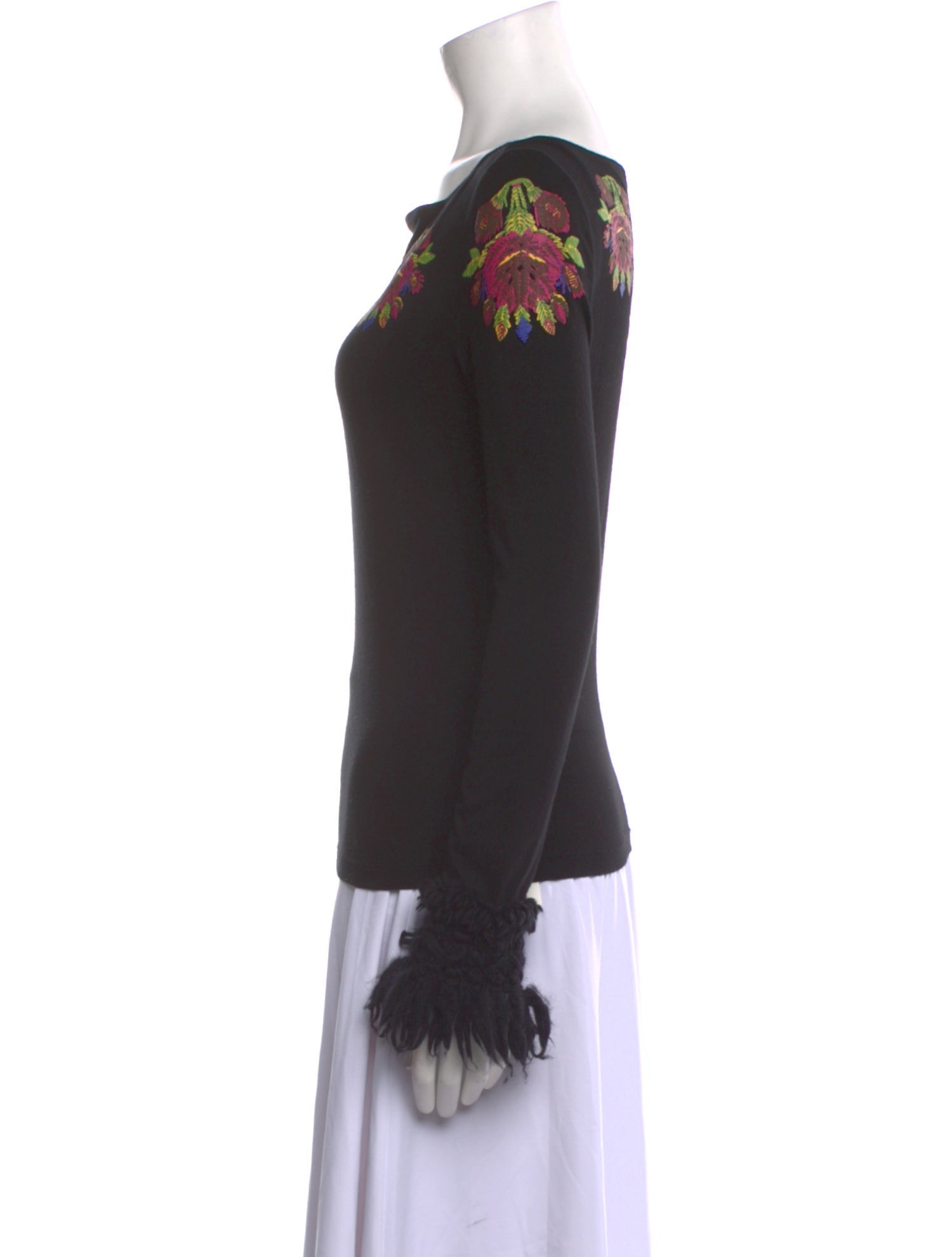 Moschino Jeans Floral Print Scoop Neck Sweatshirt