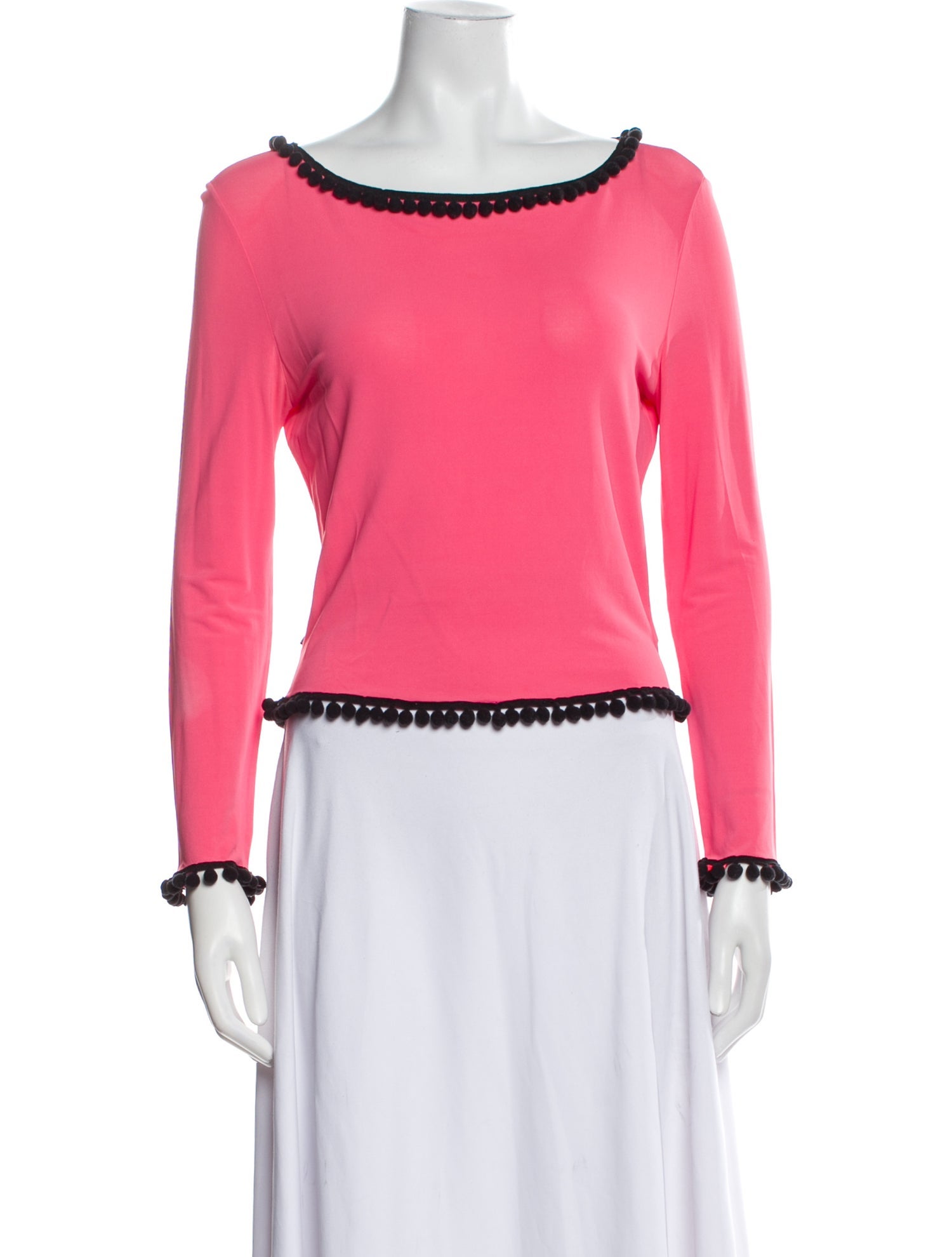 Moschino Jeans Bateau Neckline Long Sleeve Blouse