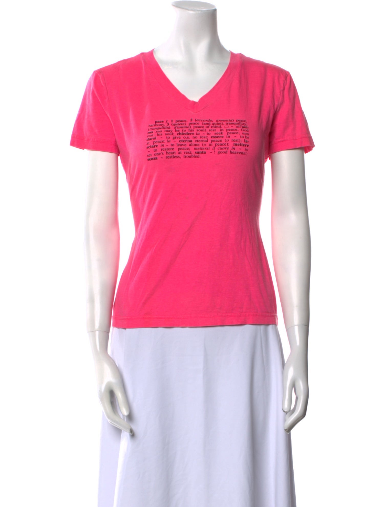 Moschino Jeans Graphic Print V-Neck T-Shirt