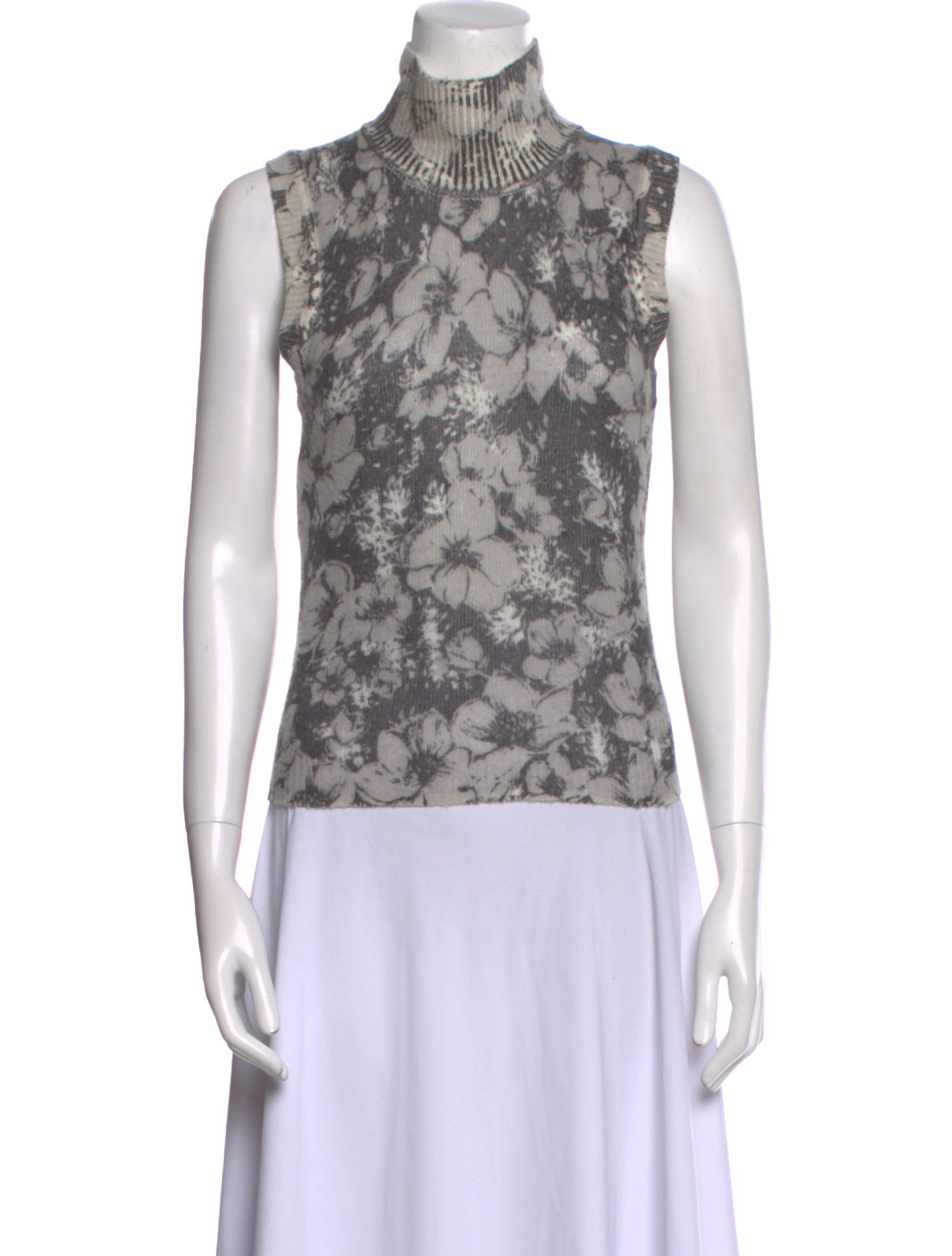 Moschino Jeans Floral Print Turtleneck Sweater