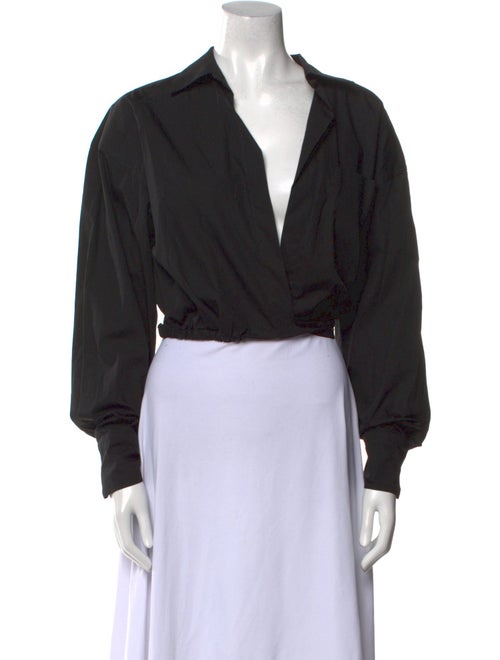 Moschino Jeans V-Neck Long Sleeve Crop Top