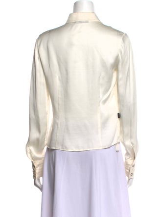 Moschino Jeans Silk Long Sleeve Button-Up Top