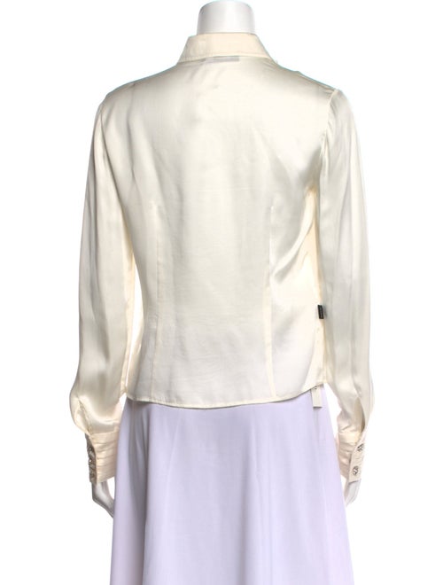 Moschino Jeans Silk Long Sleeve Button-Up Top
