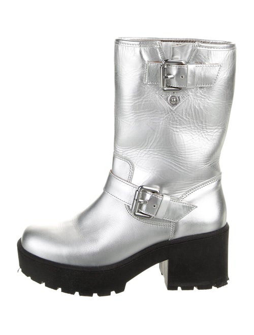Moschino Jeans Leather Moto Boots