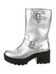 Moschino Jeans Leather Moto Boots
