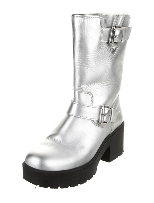 Moschino Jeans Leather Moto Boots