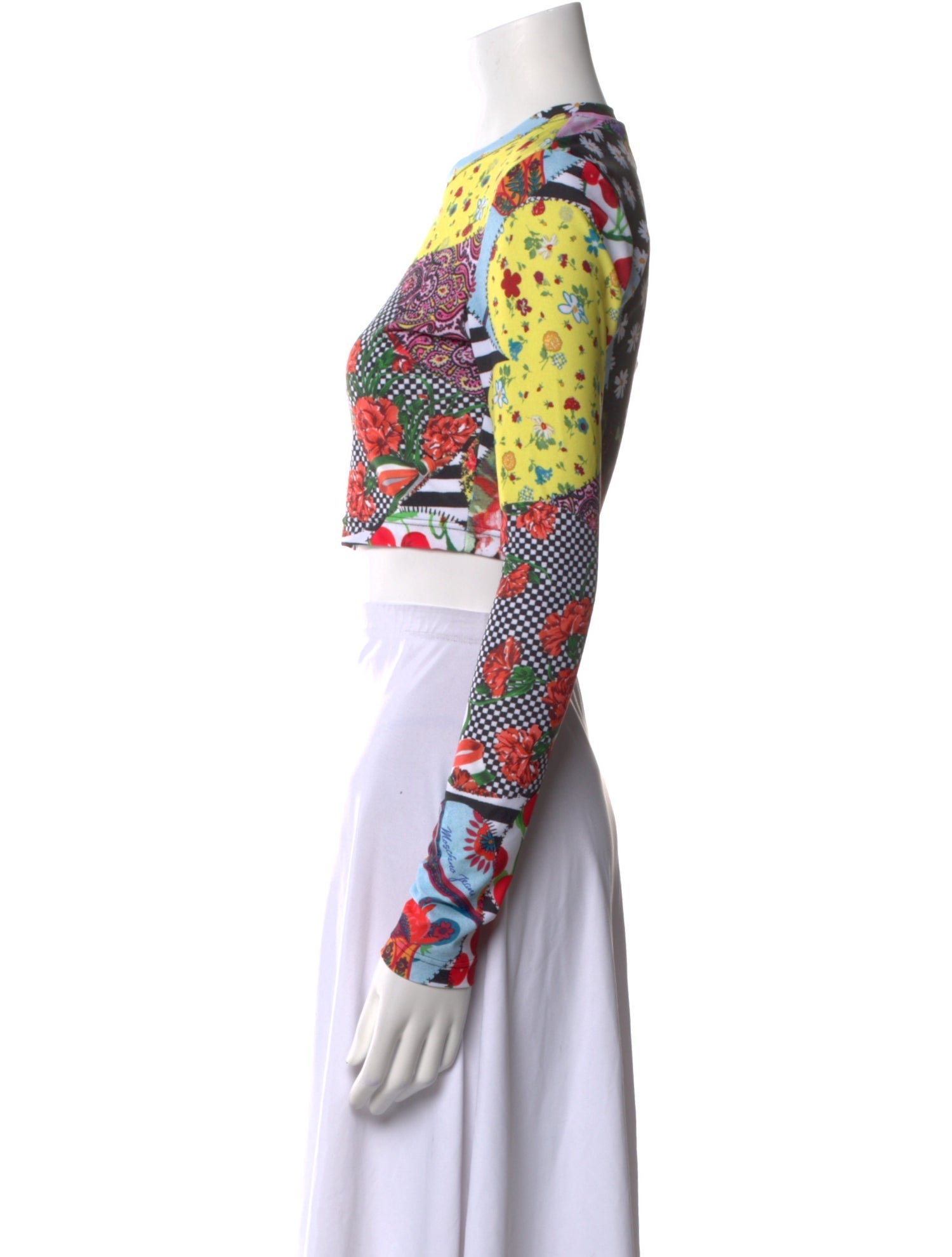 Moschino Jeans Floral Print Crew Neck Crop Top w/ Tags