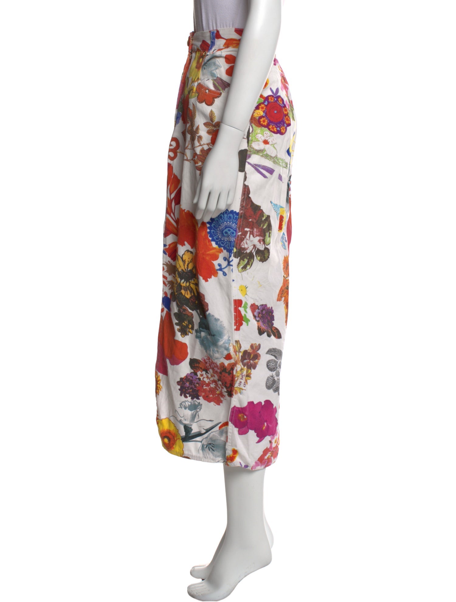 Moschino Jeans Floral Print Midi Length Skirt