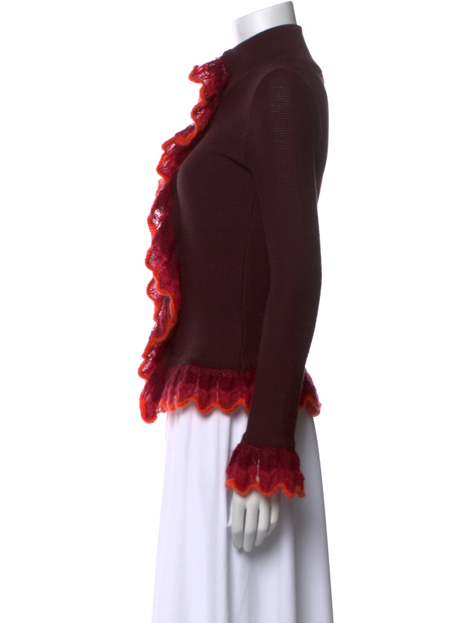 Moschino Jeans Colorblock Pattern Mock Neck Sweater