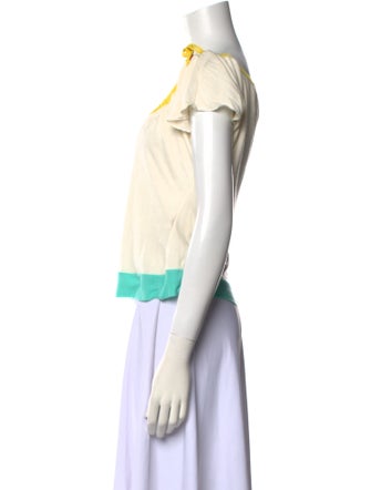 Moschino Jeans Scoop Neck Short Sleeve Crop Top