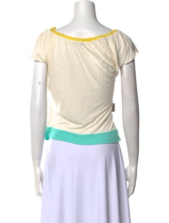 Moschino Jeans Scoop Neck Short Sleeve Crop Top