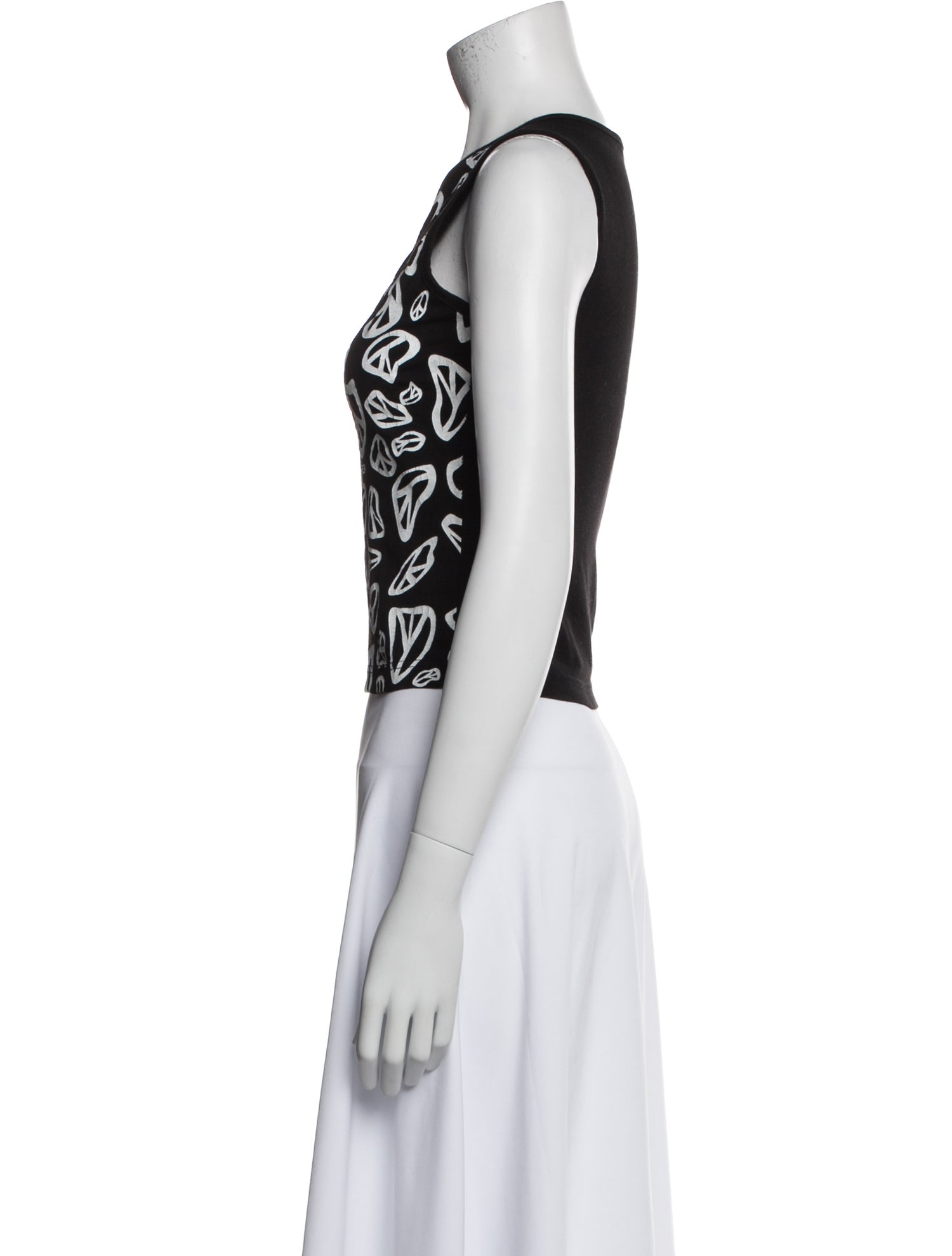 Moschino Jeans Printed Scoop Neck Crop Top